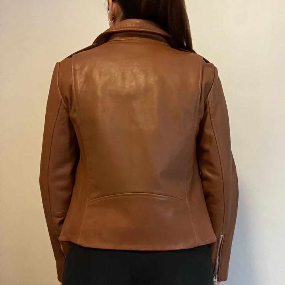 Mango Real Leather Jacket - Picture 7 of 8